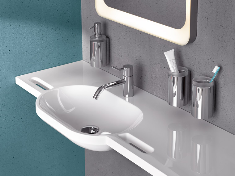 Lavabo adaptée PMR Senior Handicap avec maintien
