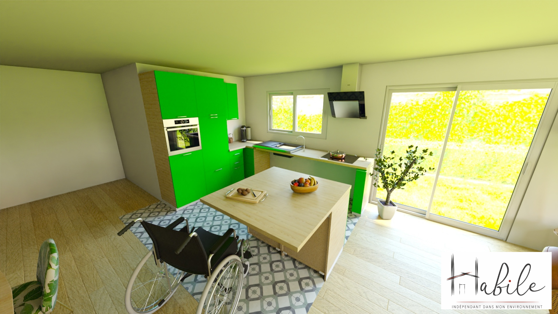 Adaptation Diagnostic Accesibilité Aménagement Habile Cuisine Plan 3D Futur Place