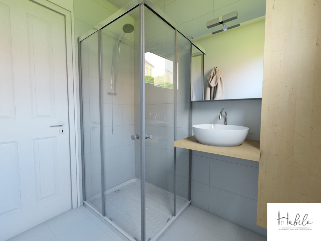 Douche adaptée salle de bain