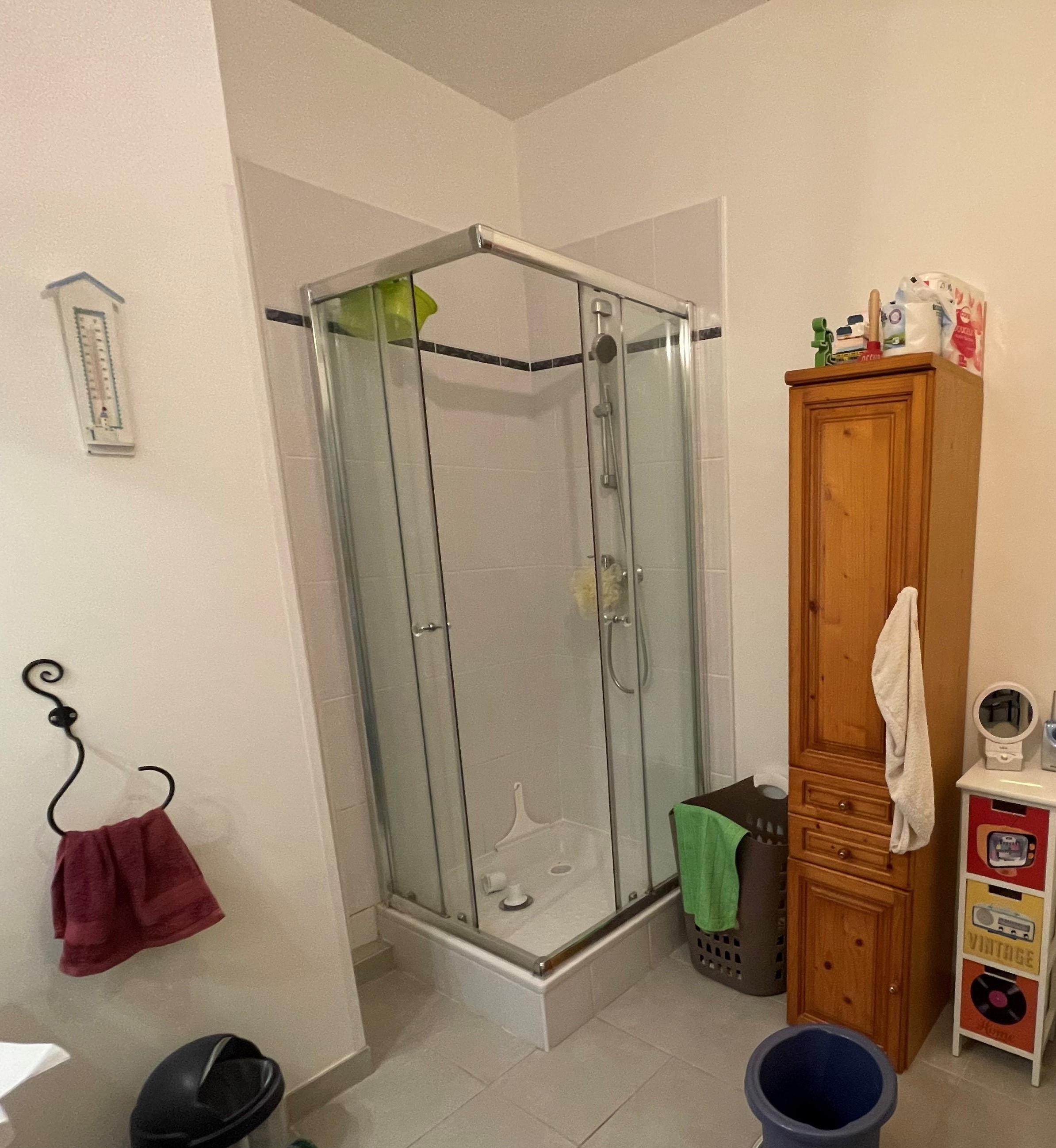 Douche non adaptée avant aménagement